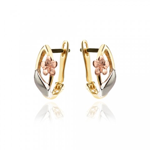 Златни обеци Petal Rose