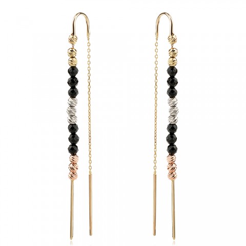 Златни обеци Onyx Aura