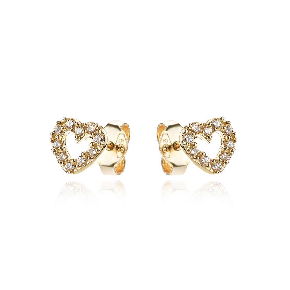 Златни обеци Love