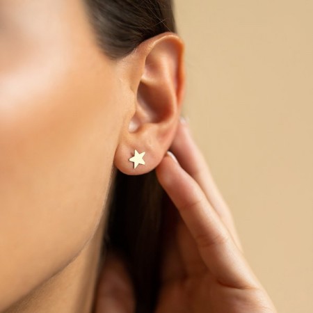 Златни обеци Star
