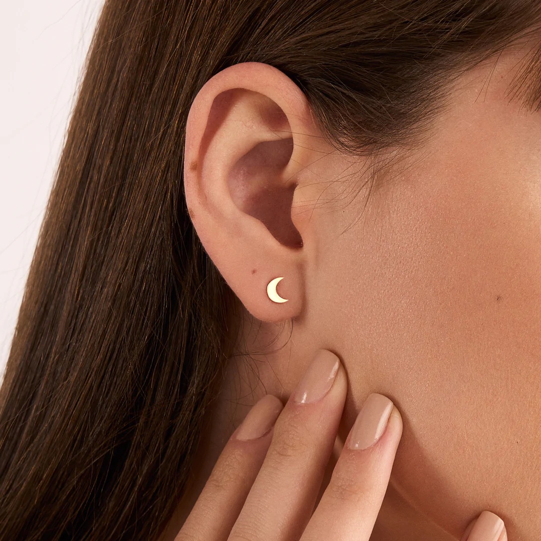 Златни обеци Moon