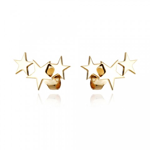 Златни обеци Triple Star