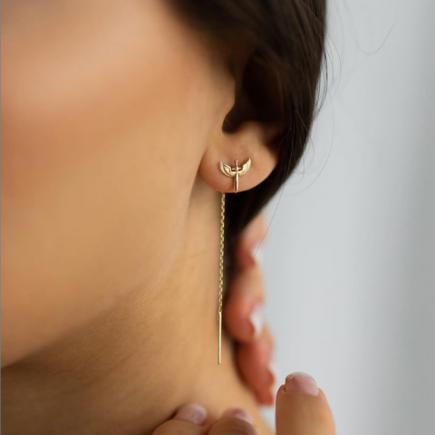 Златни обеци Shield