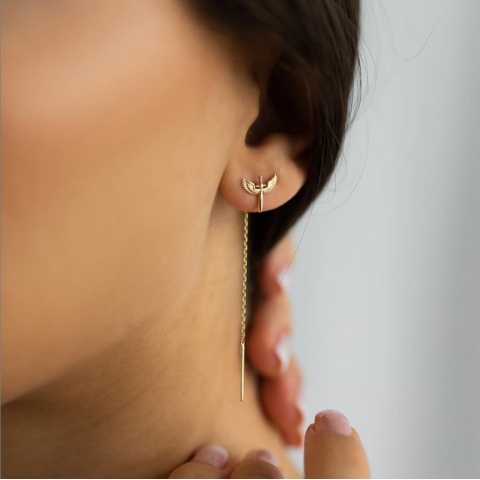 Златни обеци Shield