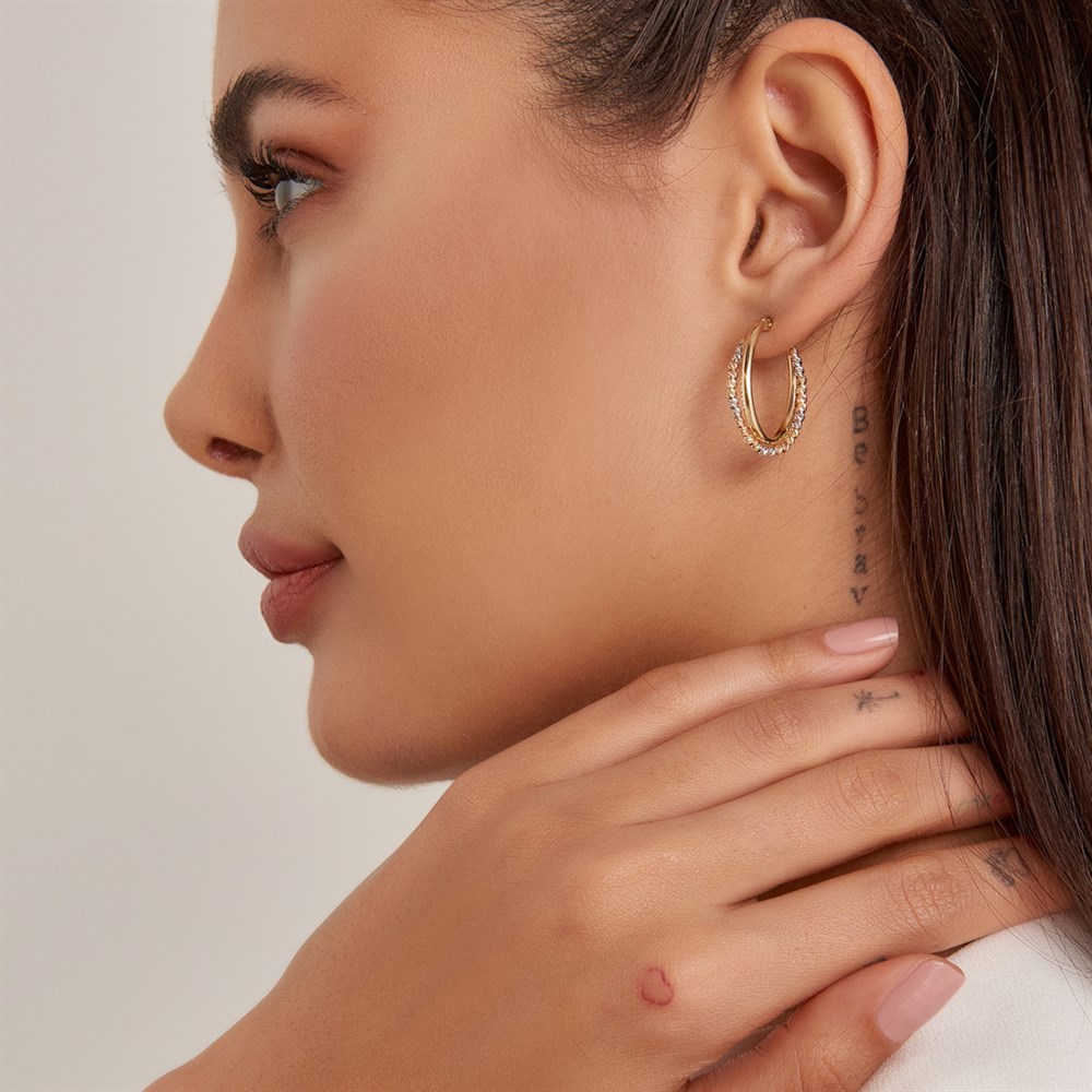 Златни обеци с топчета