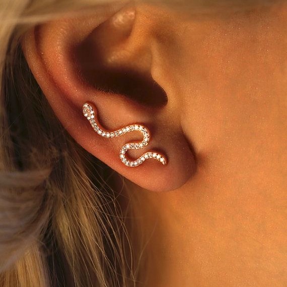 Златни обеци Snake