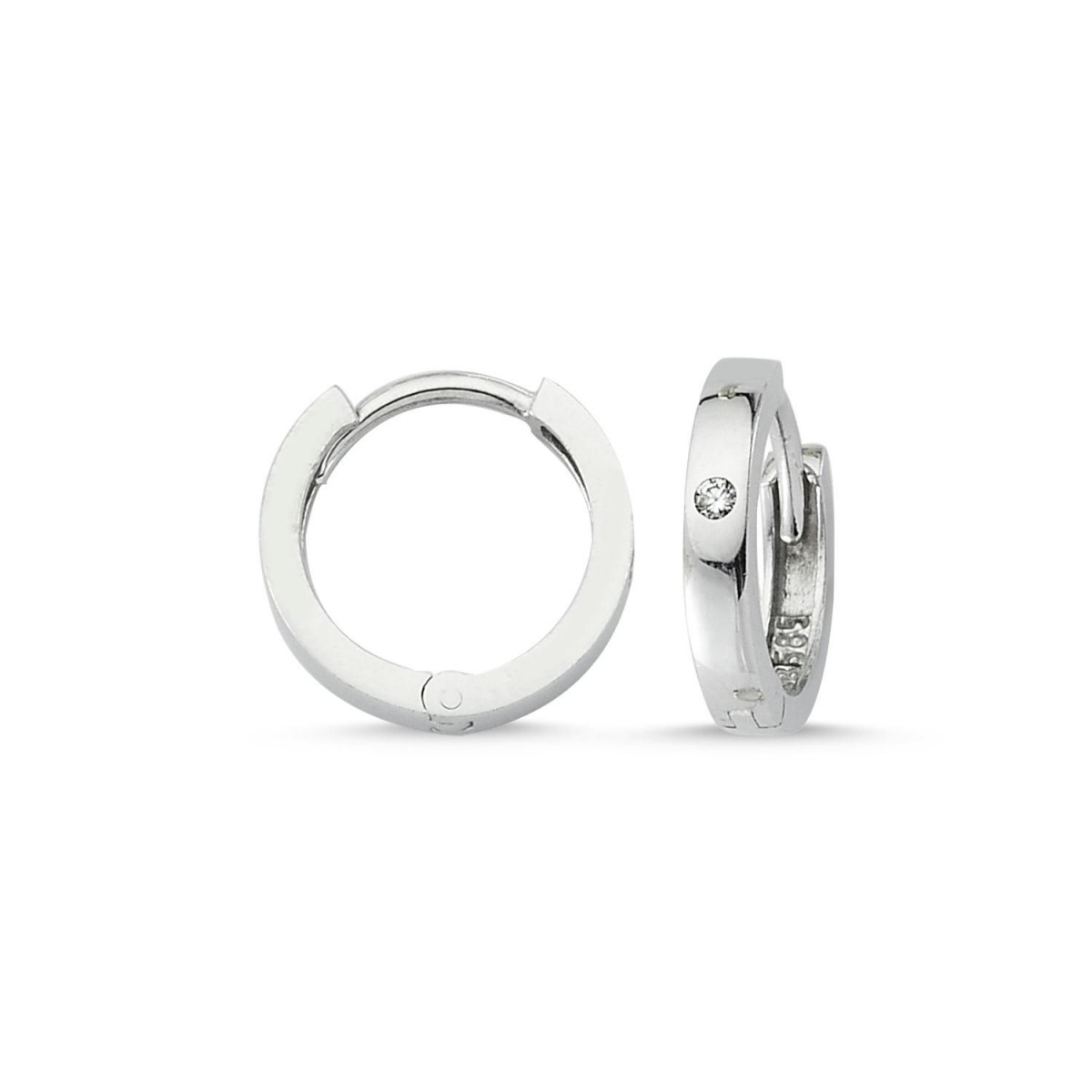 Златни обеци Халки с циркон