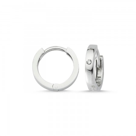 Златни обеци Халки с циркон