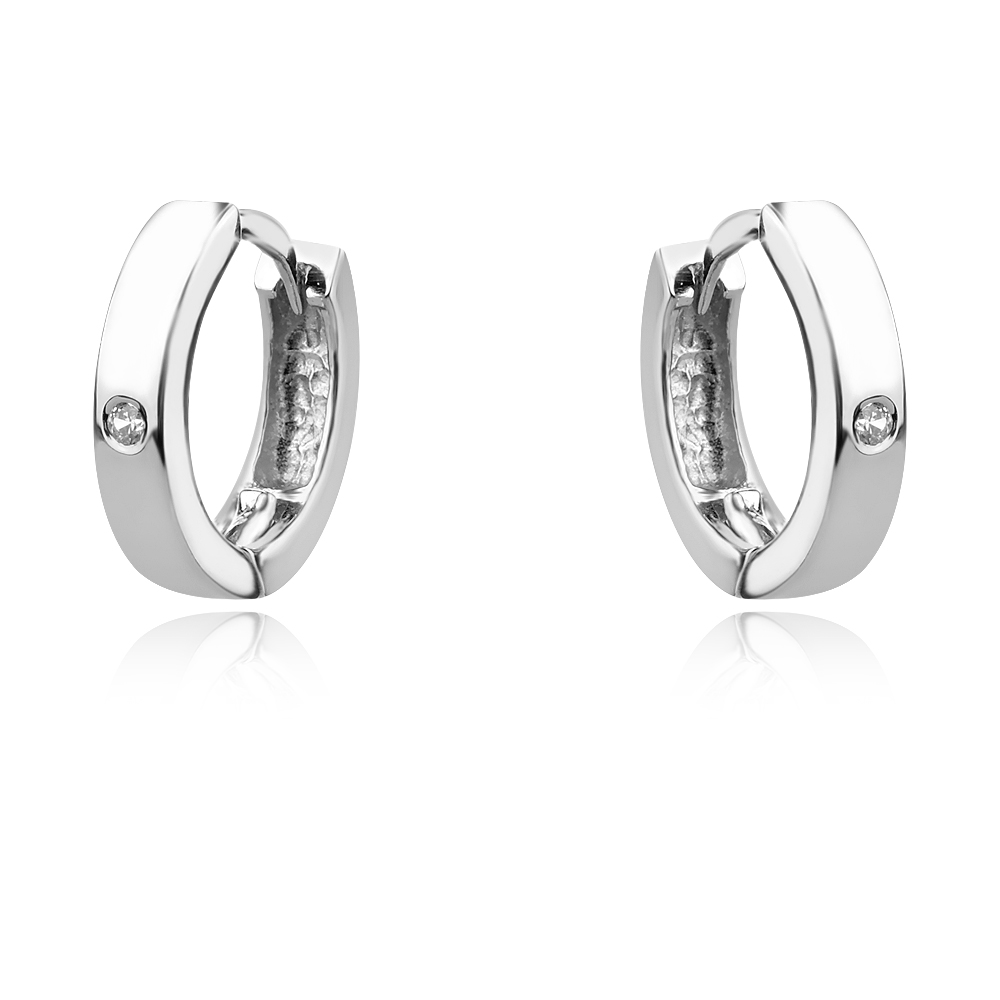 Златни обеци Халки с циркон