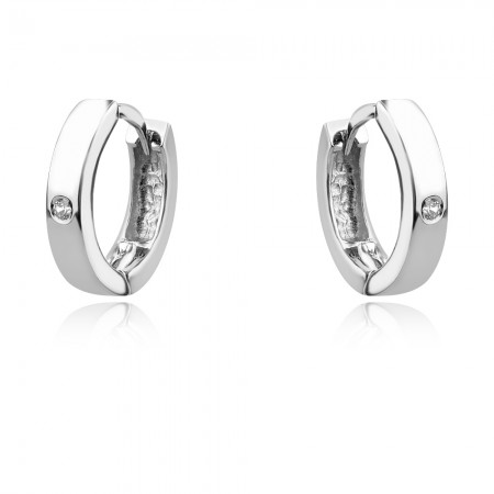 Златни обеци Халки с циркон