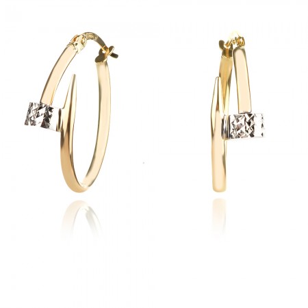 Златни обеци халки Love