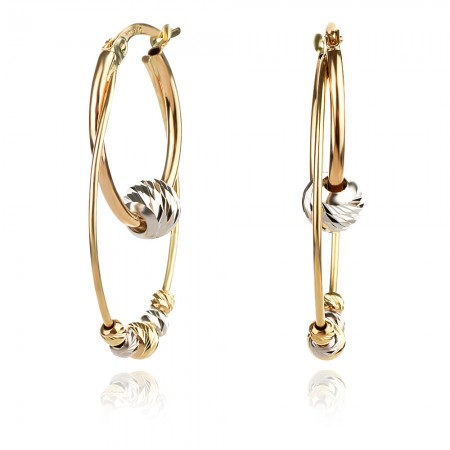 Златни обеци халки Double circle