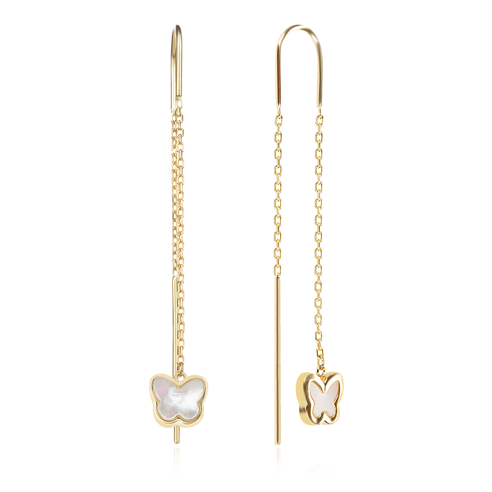 Златни обеци Butterfly