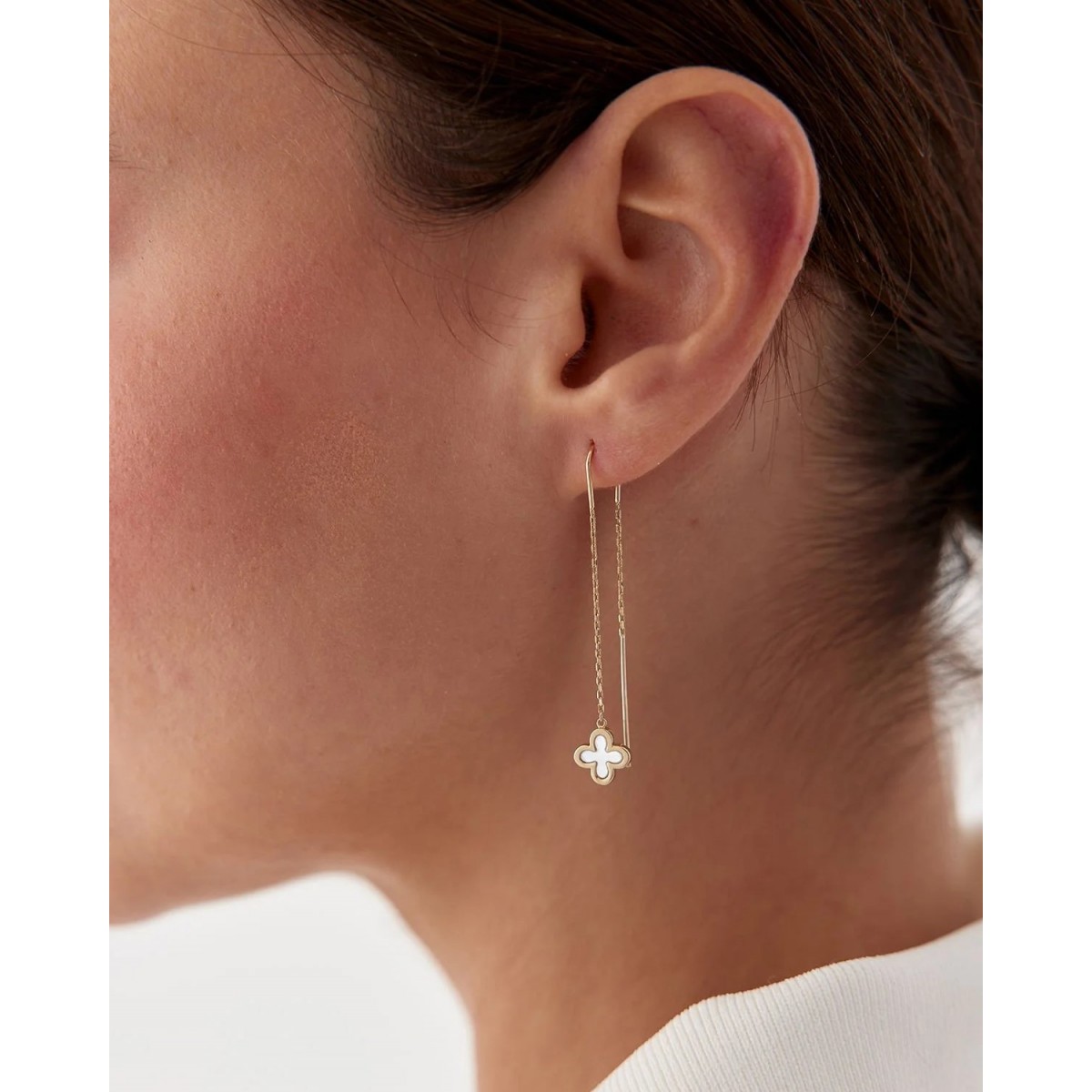 Златни обеци Clover