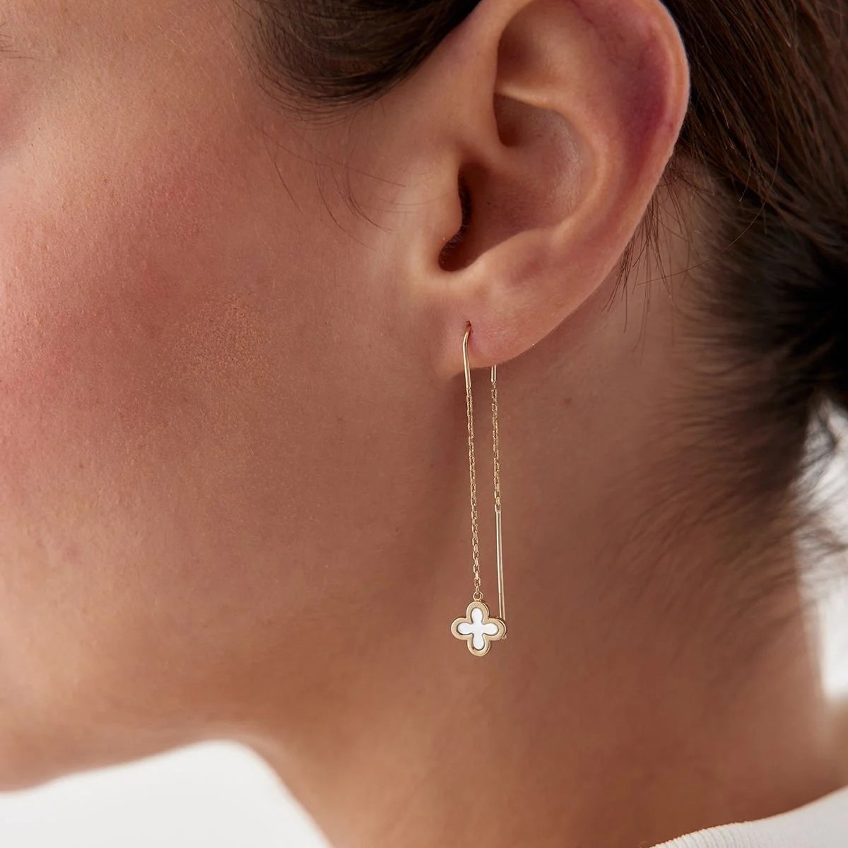 Златни обеци Clover