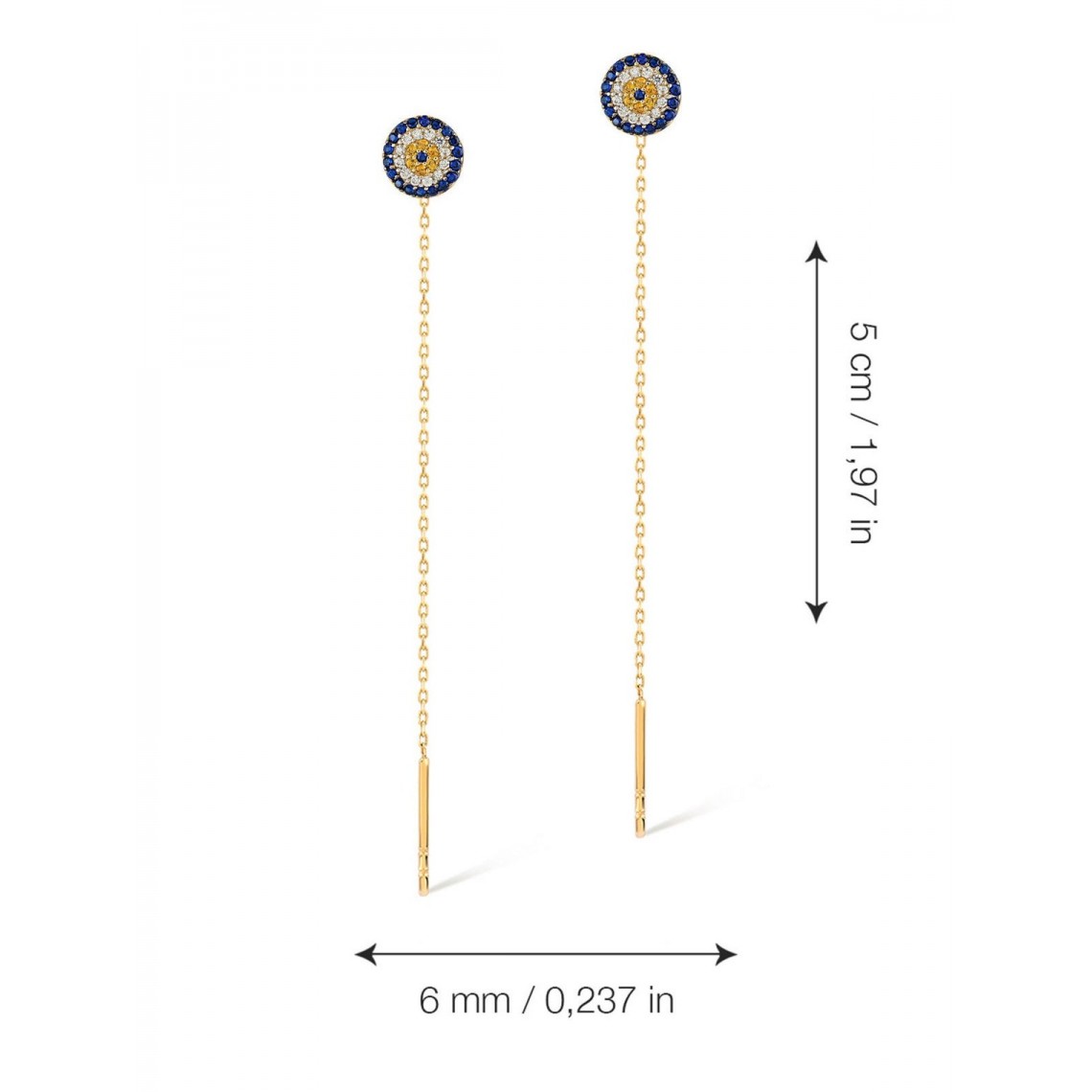 Златни обеци Синьо око