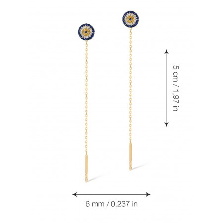 Златни обеци Синьо око