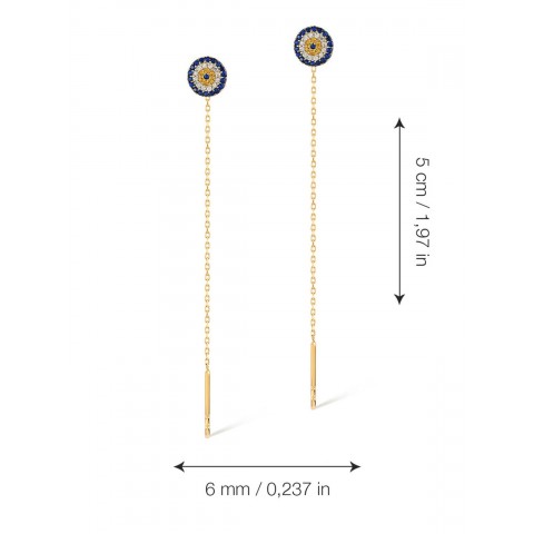 Златни обеци Evil eye bead Златни обеци Evil eye bead