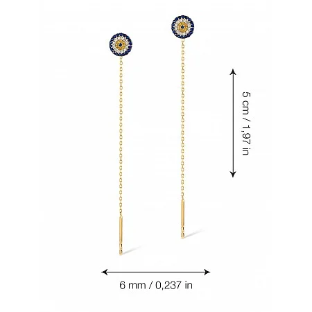 Златни обеци Evil eye bead - Import (Златни и сребърни бижута)