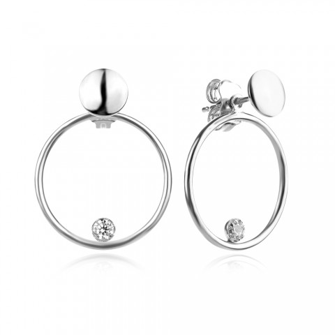 Златни обеци circle with stone