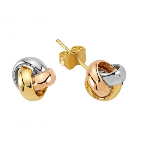 Златни обеци Gold Knot Trio