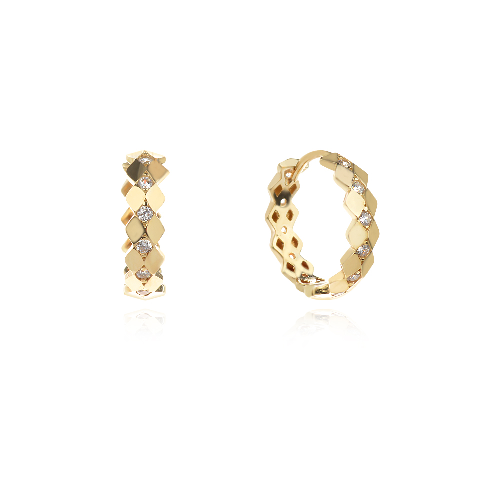 Златни обеци Rombi Stone