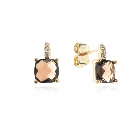 Златни обеци Caramel Topaz