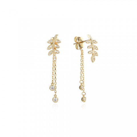 Златни обеци Golden Leaf