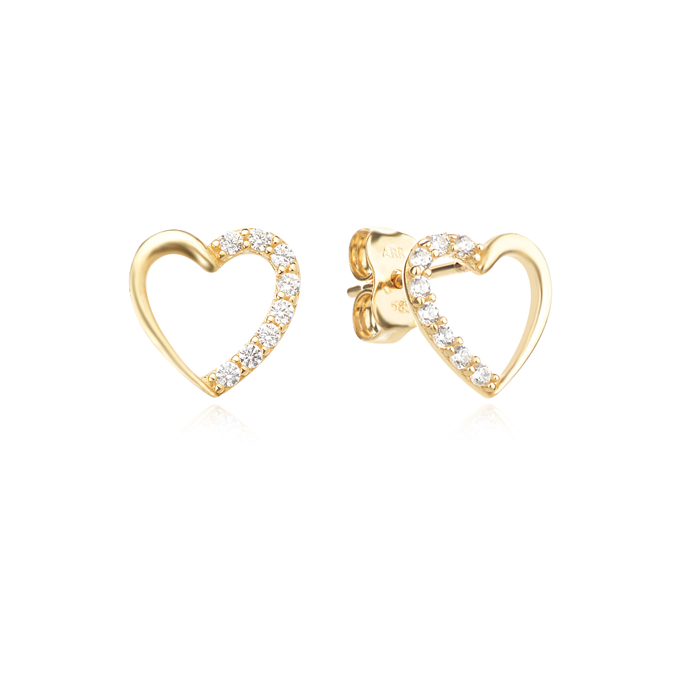 Златни обеци Heart