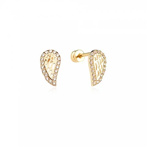 Златни обеци angel wings
