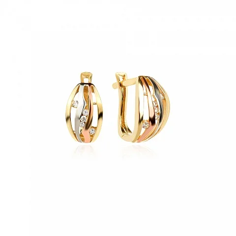 Златни обеци Trio Luxe