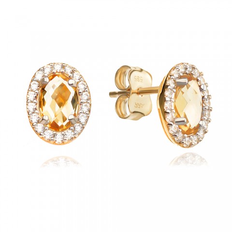 Златни обеци Citrineе