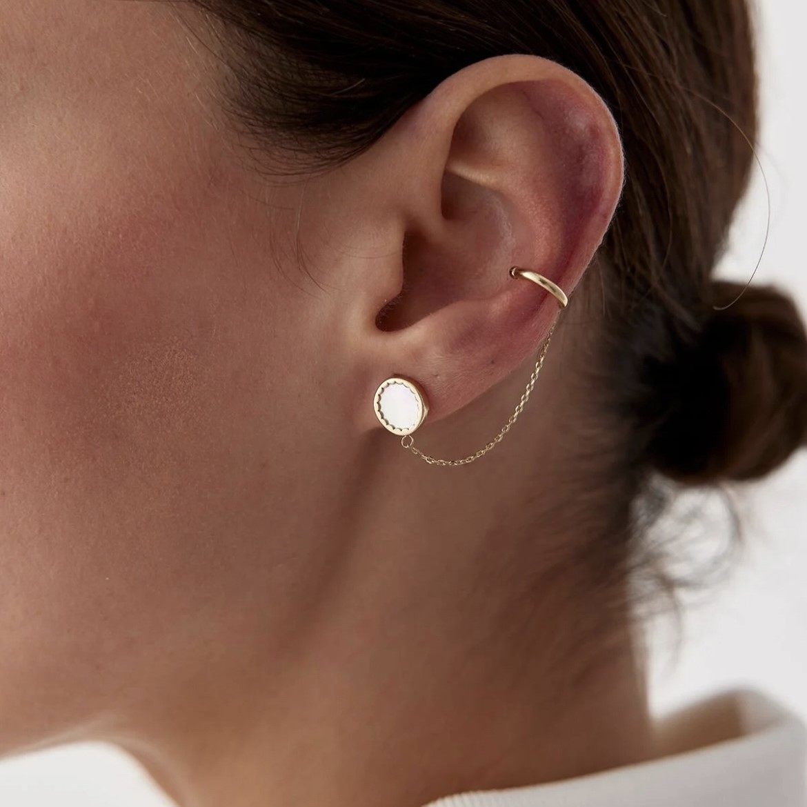 Златни обеци Hera Malachite