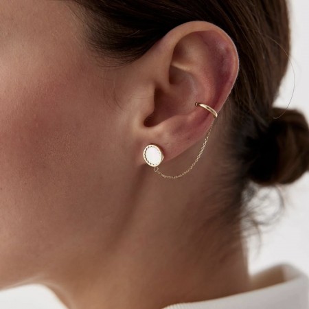 Златни обеци Hera Malachite