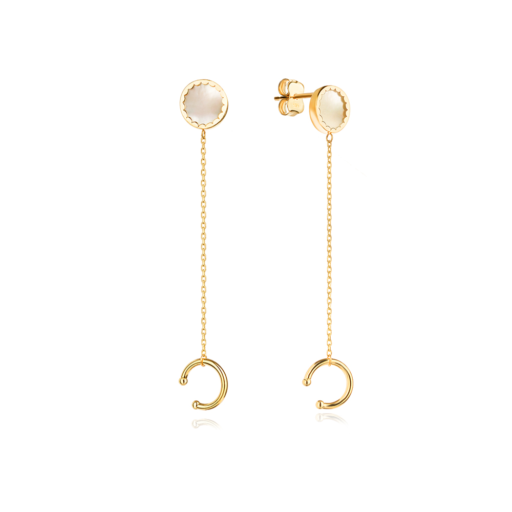 Златни обеци Hera Malachite