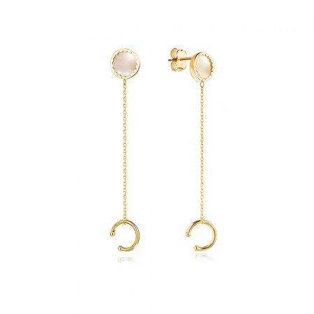 Златни обеци Hera Malachite