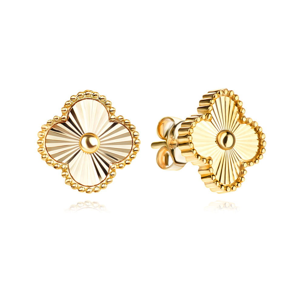 Златни обеци Clover