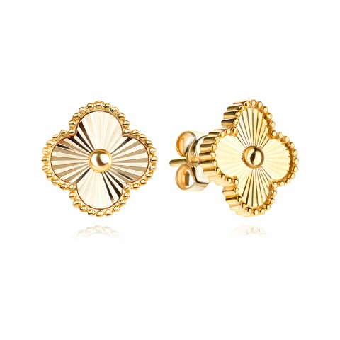 Златни обеци Diamond Clover