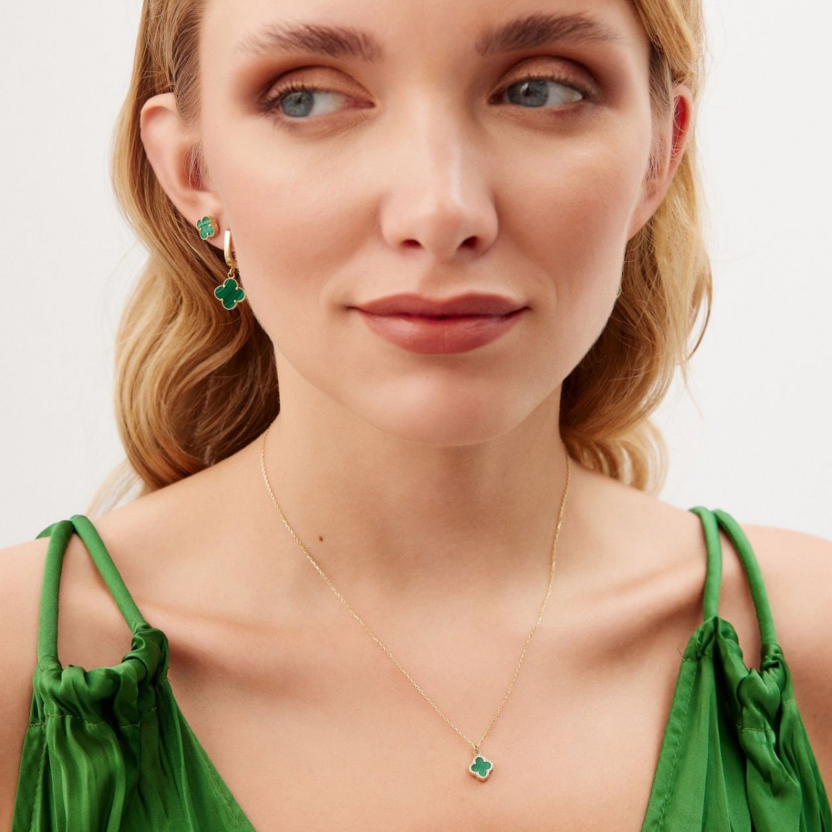 Златно колие Green Clover