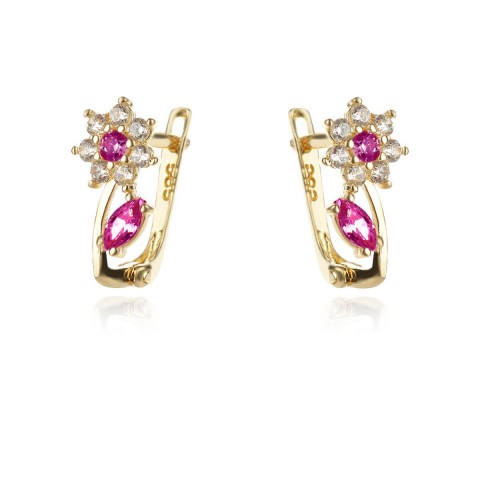 Златни детски обеци Цвете