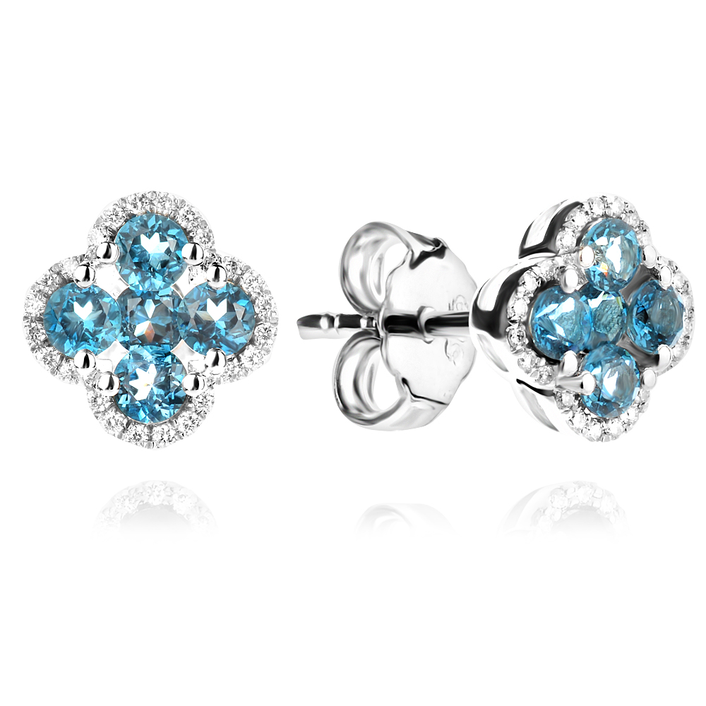 Oбеци с Диаманти и Лондон Топаз Midnight