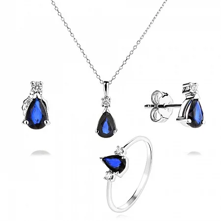 Обеци с Диаманти и Сапфири Royal Blue - БИЖУТА С ЕСТЕСТВЕНИ КАМЪНИ (Златни и сребърни бижута)