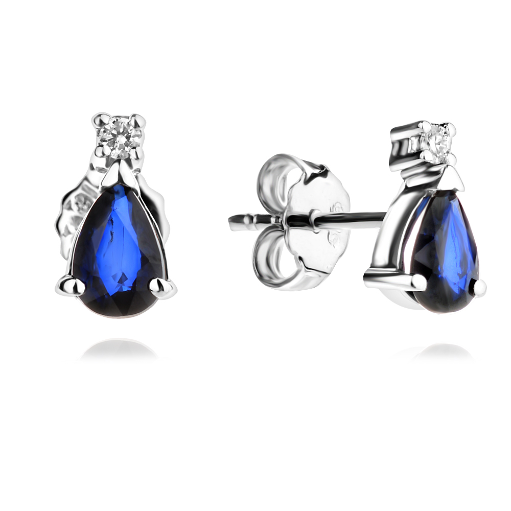 Обеци с Диаманти и Сапфири Royal Blue