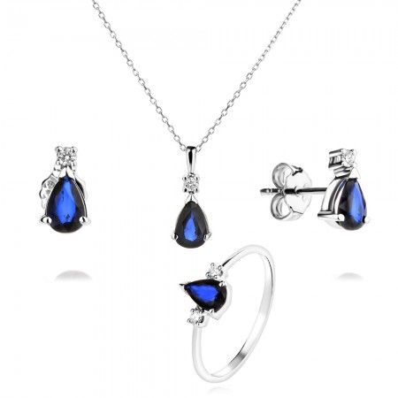 Обеци с Диаманти и Сапфири Royal Blue