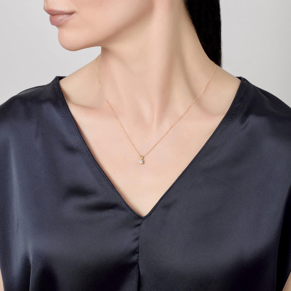 Златно колие с диамант Velora