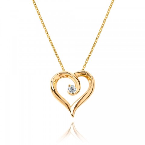 Златно колие с диамант Love