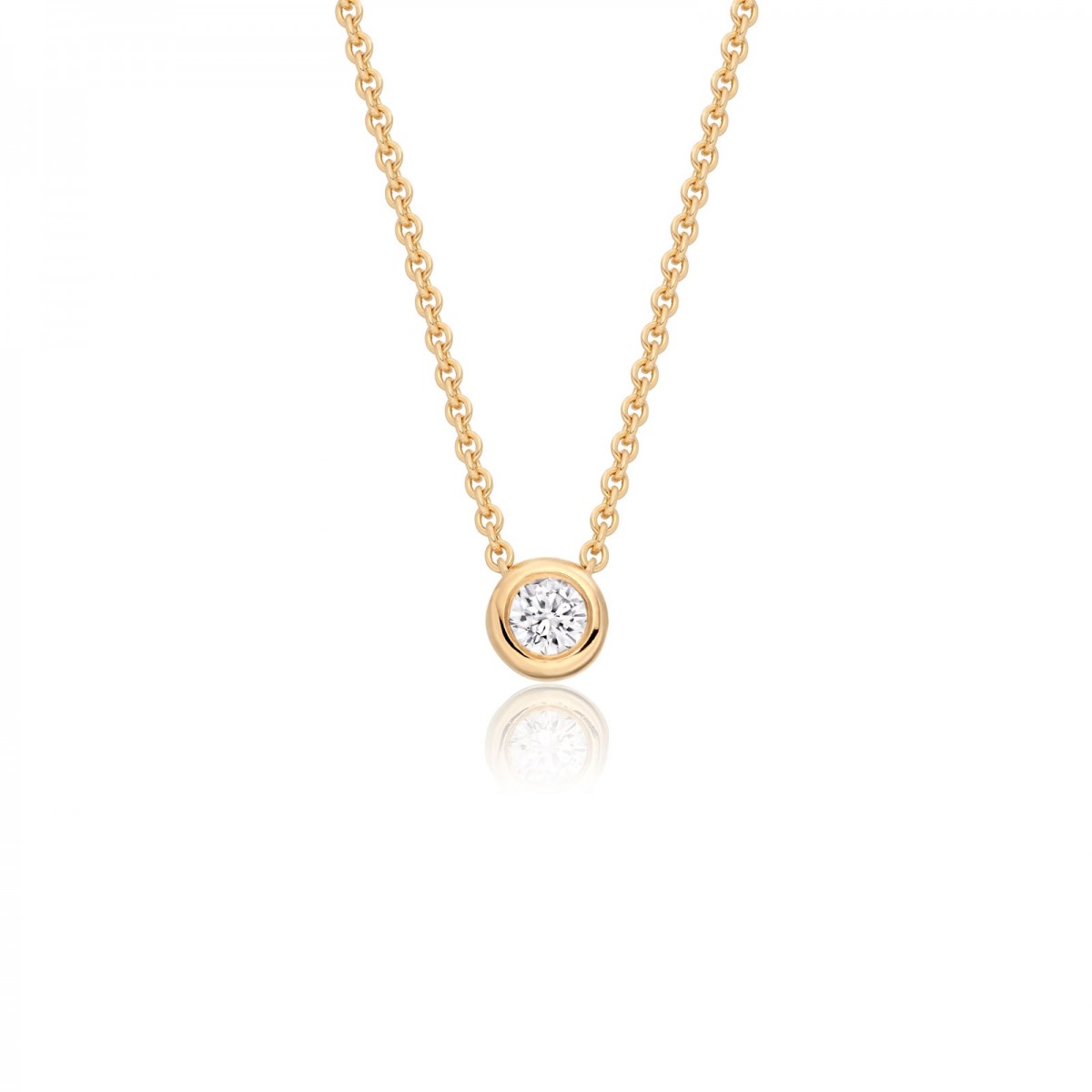 Златно колие с диамант Descrete