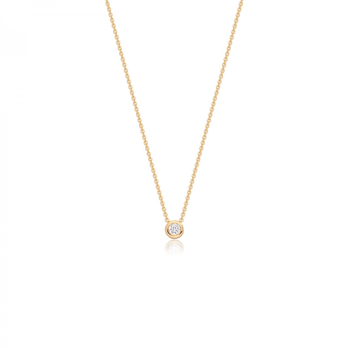 Златно колие с диамант Descrete