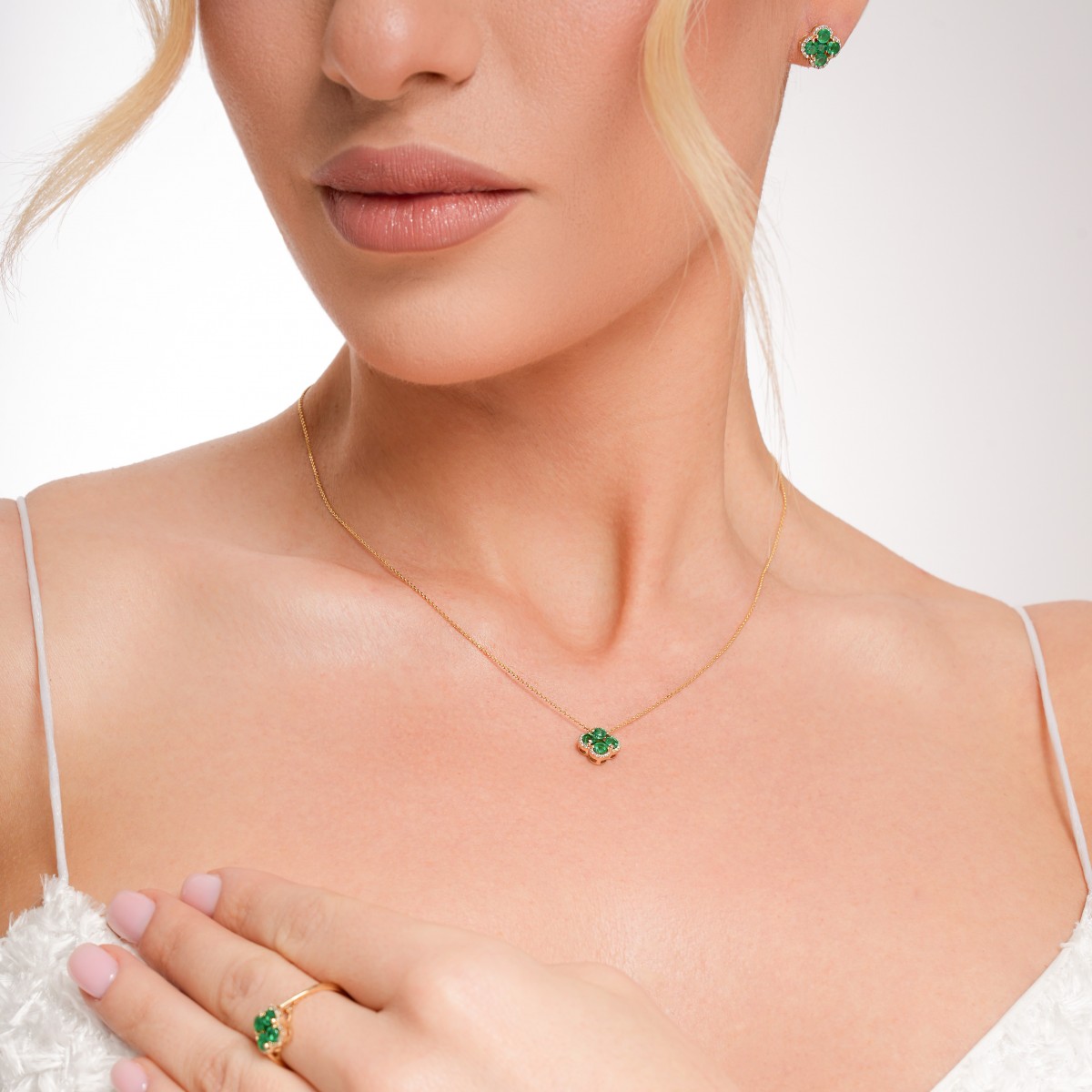 Колие с Диаманти и Изумруди Emerald