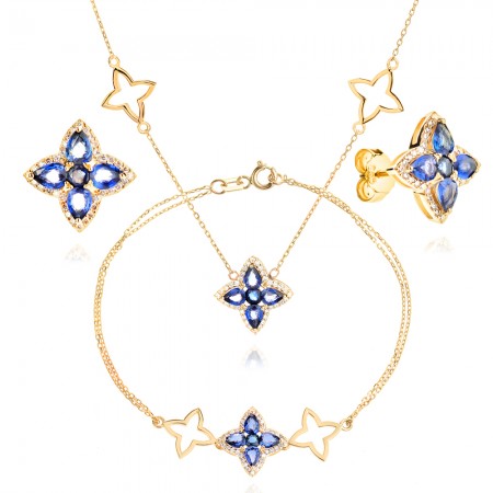 Колие с Диаманти и Сапфири Breeze